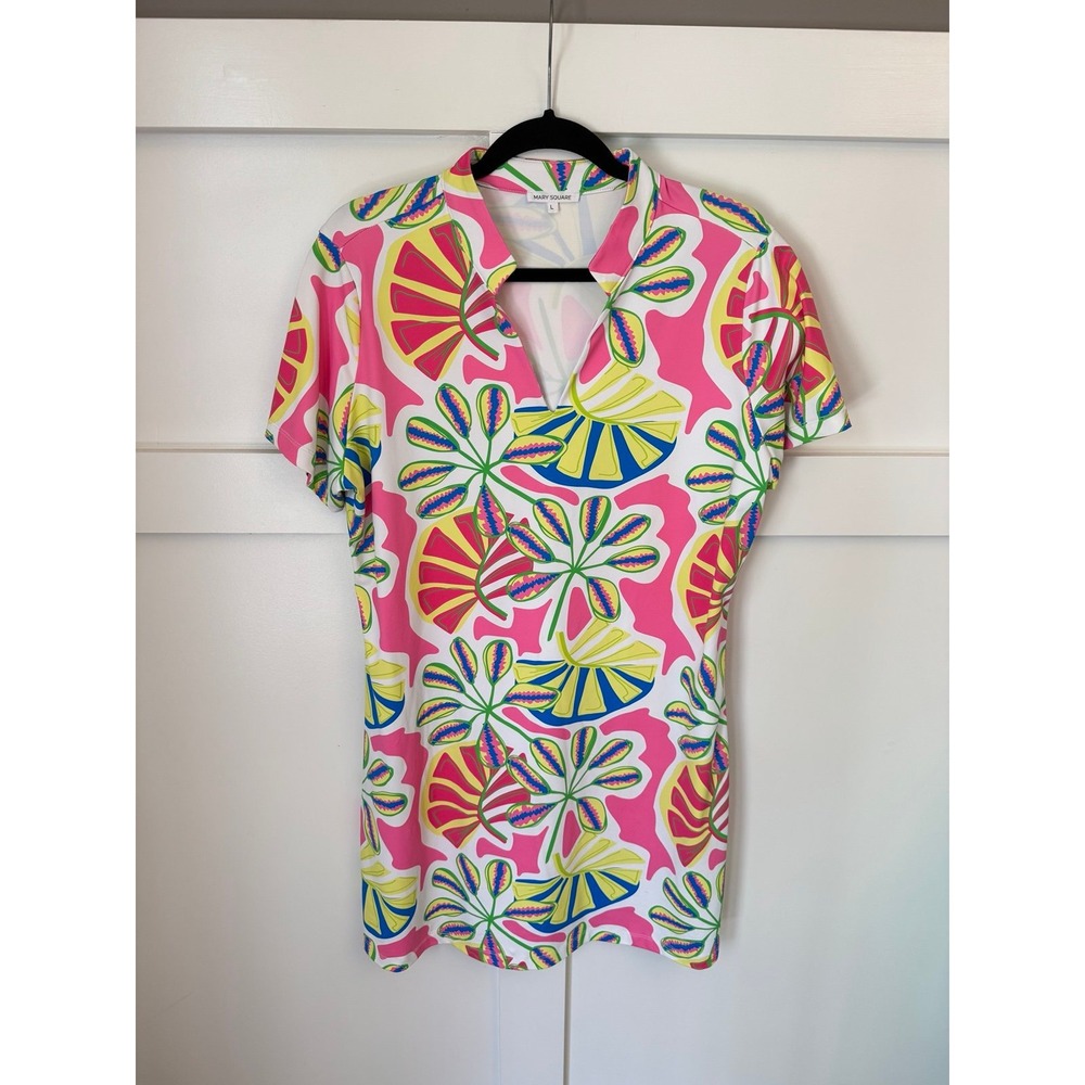 Mary Square floral printed dress size large EUC